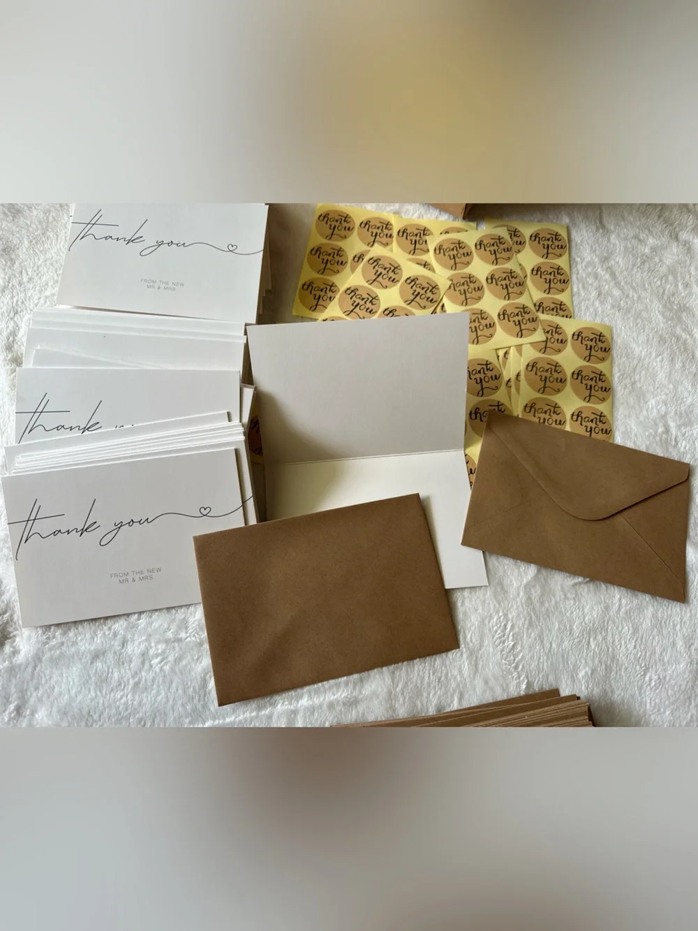 Amazon Thank You Cards Set with Kraft Envelopes and Gold Stickers